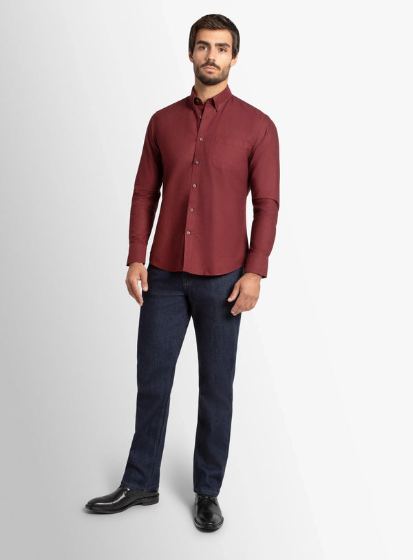 Paolo Slim Fit Oxford Mulberry Shirt