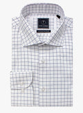 Milan Herringbone Check White Shirt