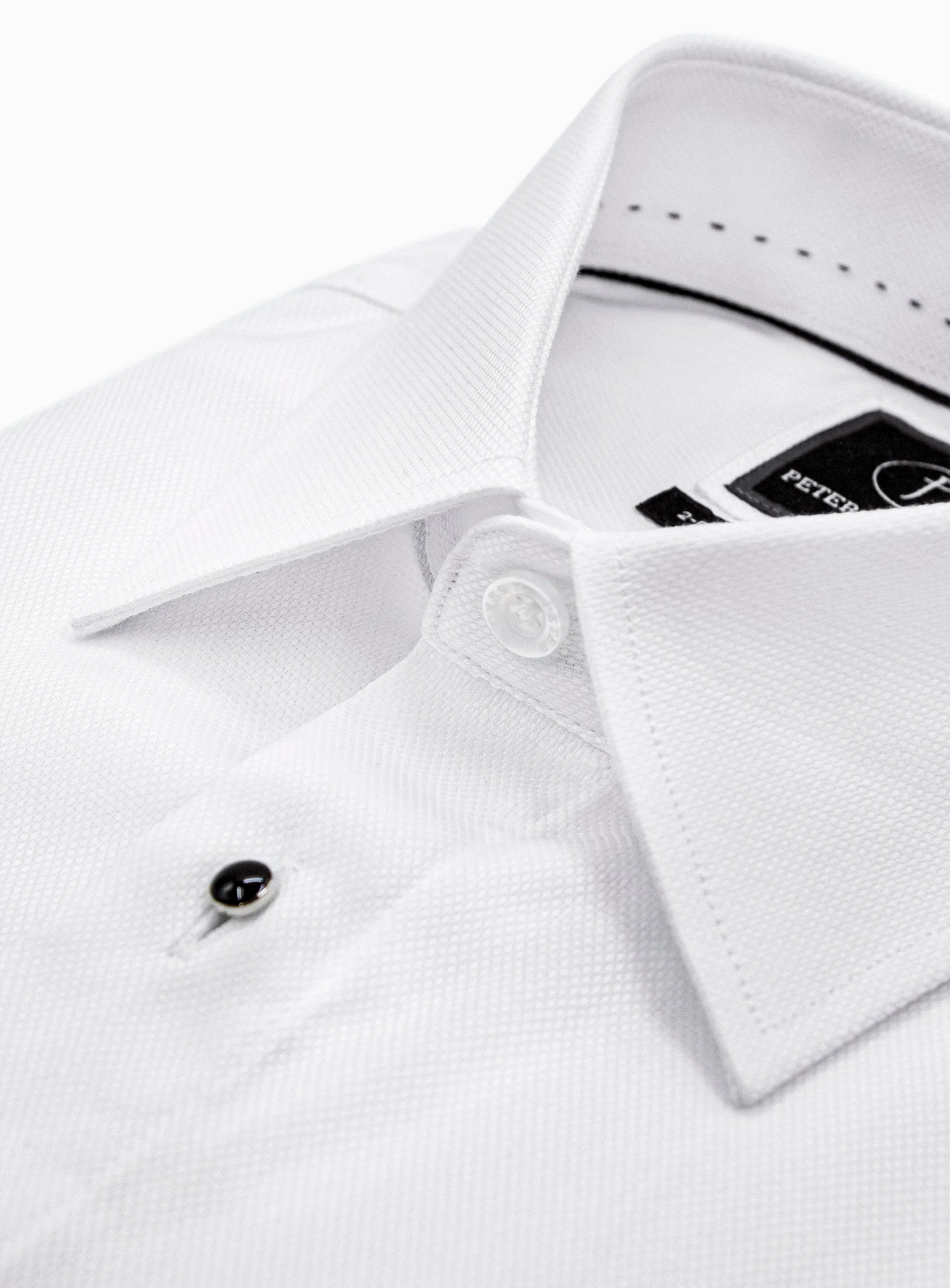 Naples Textured Dinner White Shirt