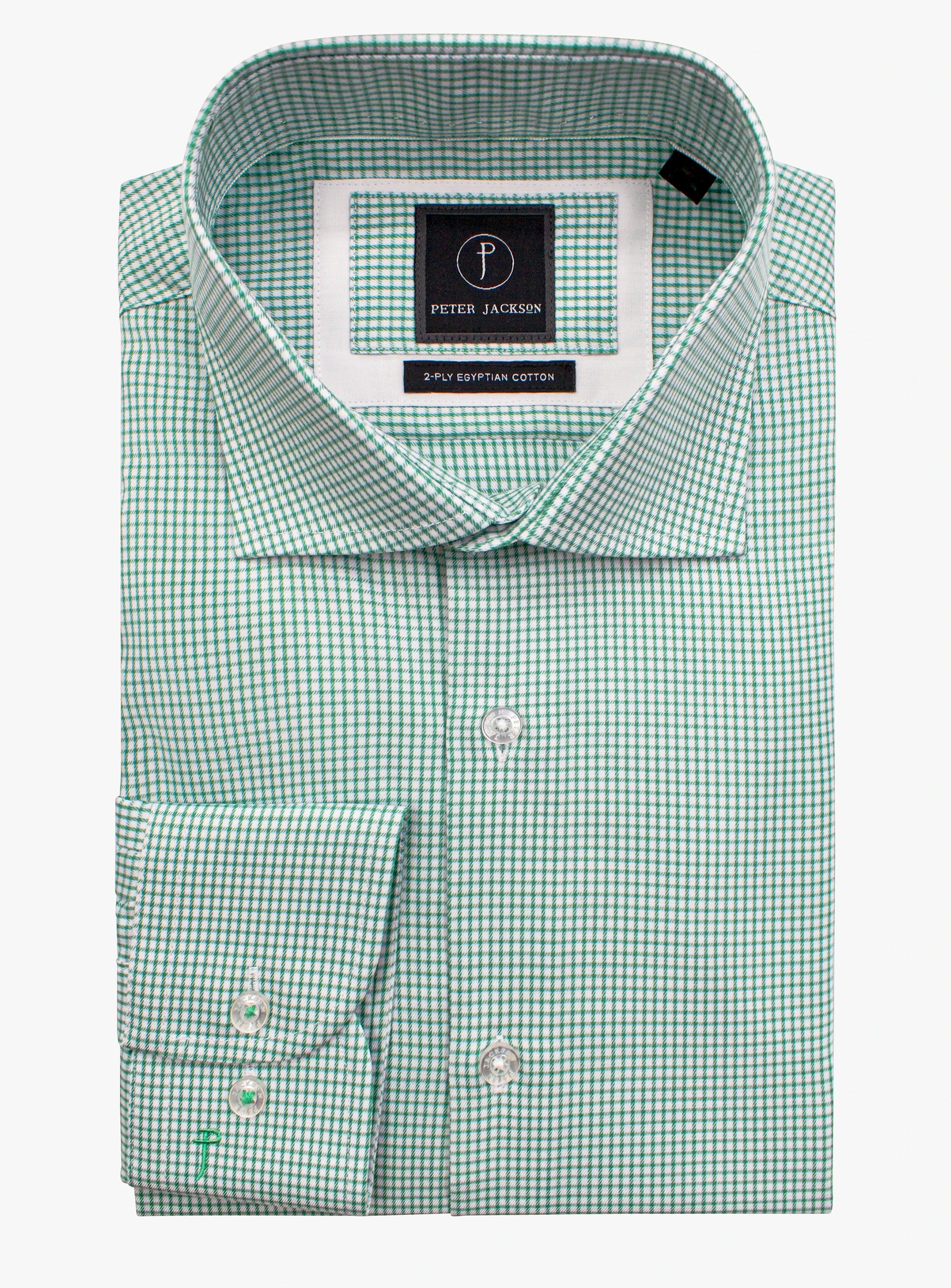 Milan Micro Check Green Shirt