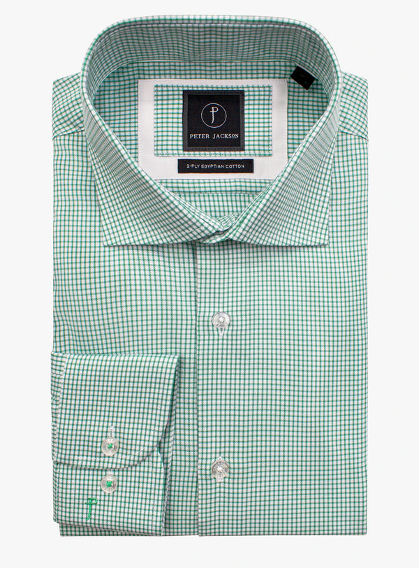 Milan Micro Check Green Shirt