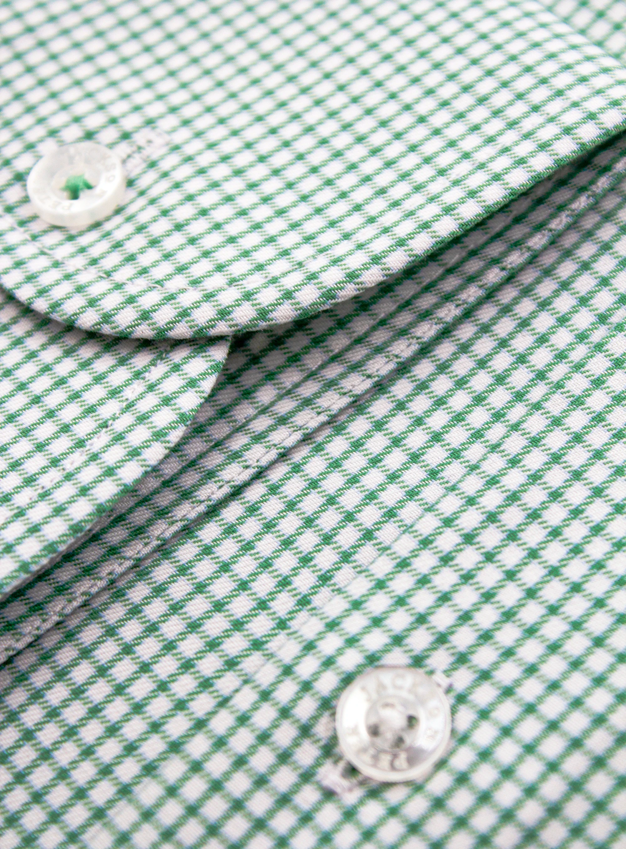 Milan Micro Check Green Shirt