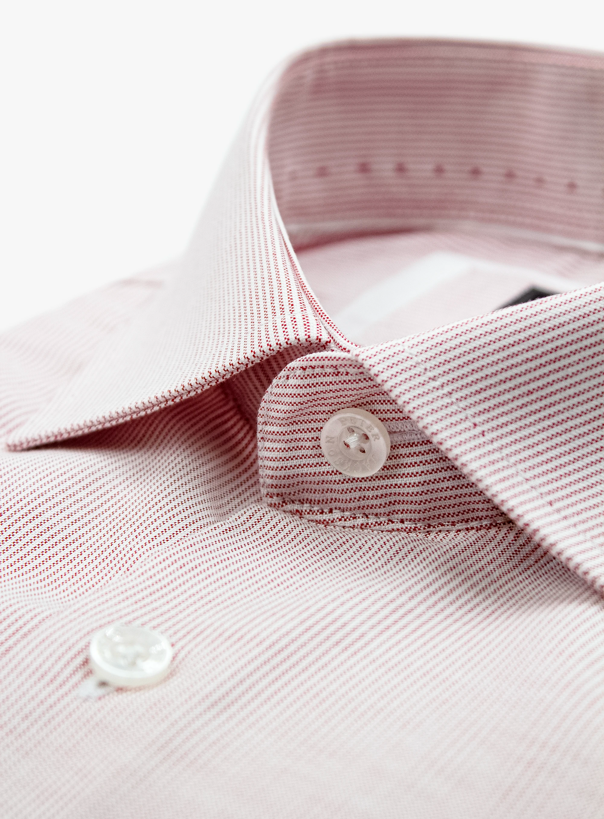 Mens Shirt Red White Stripe Cotton