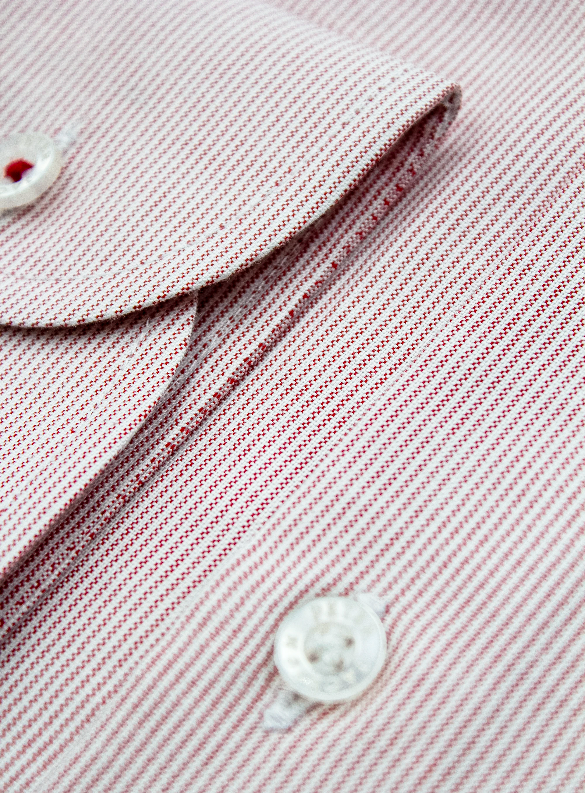 Mens Shirt Red White Stripe Cotton