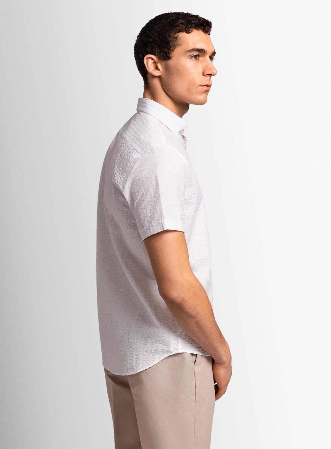 White dress shirt with a Peter Jackson label on a white background