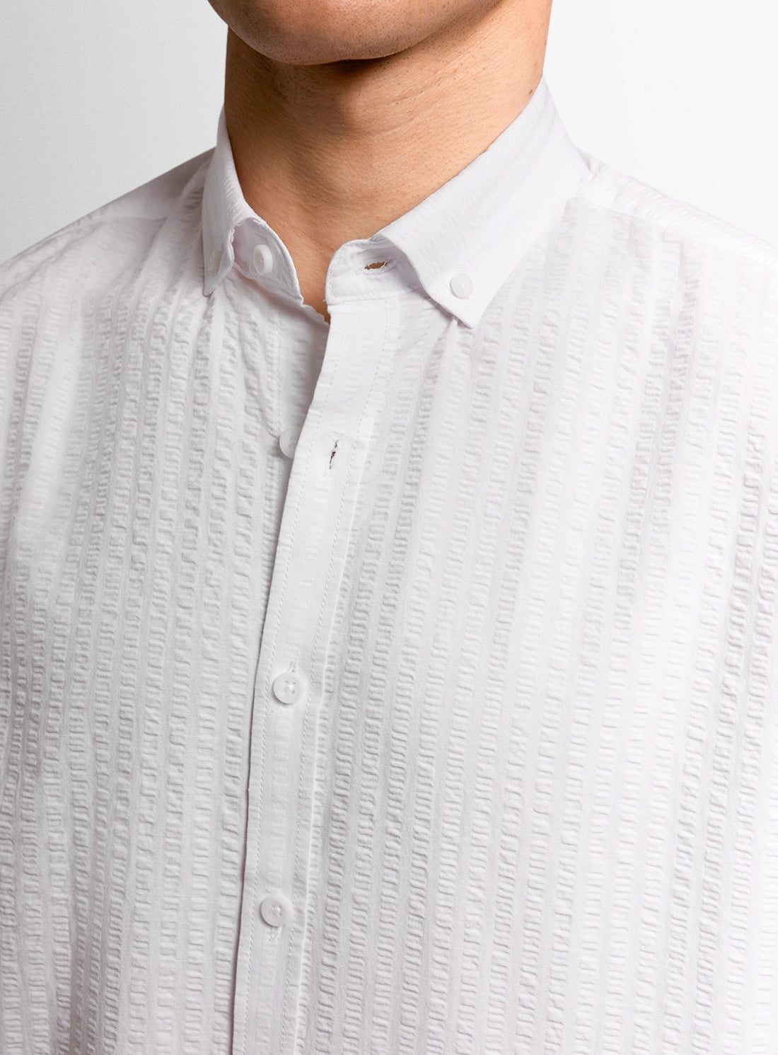 White dress shirt with a Peter Jackson label on a white background