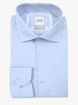 Milan Grid Dot Sky Blue Shirt