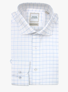 Milan Windowpane Sky Blue Shirt