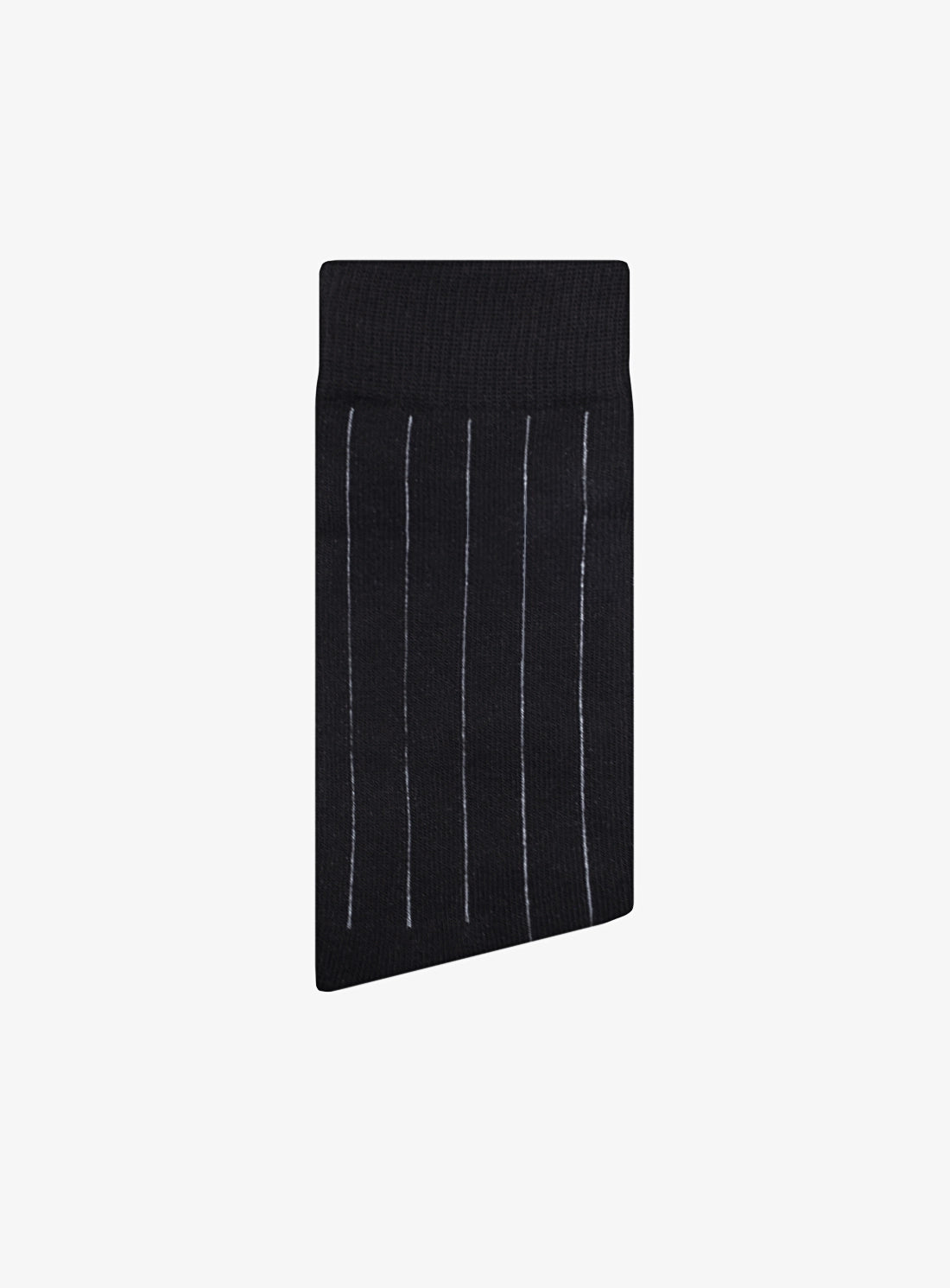 Black pinstripe pocket square on a white background