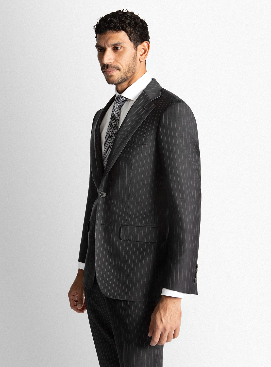 Alfonso pinstripe black suit