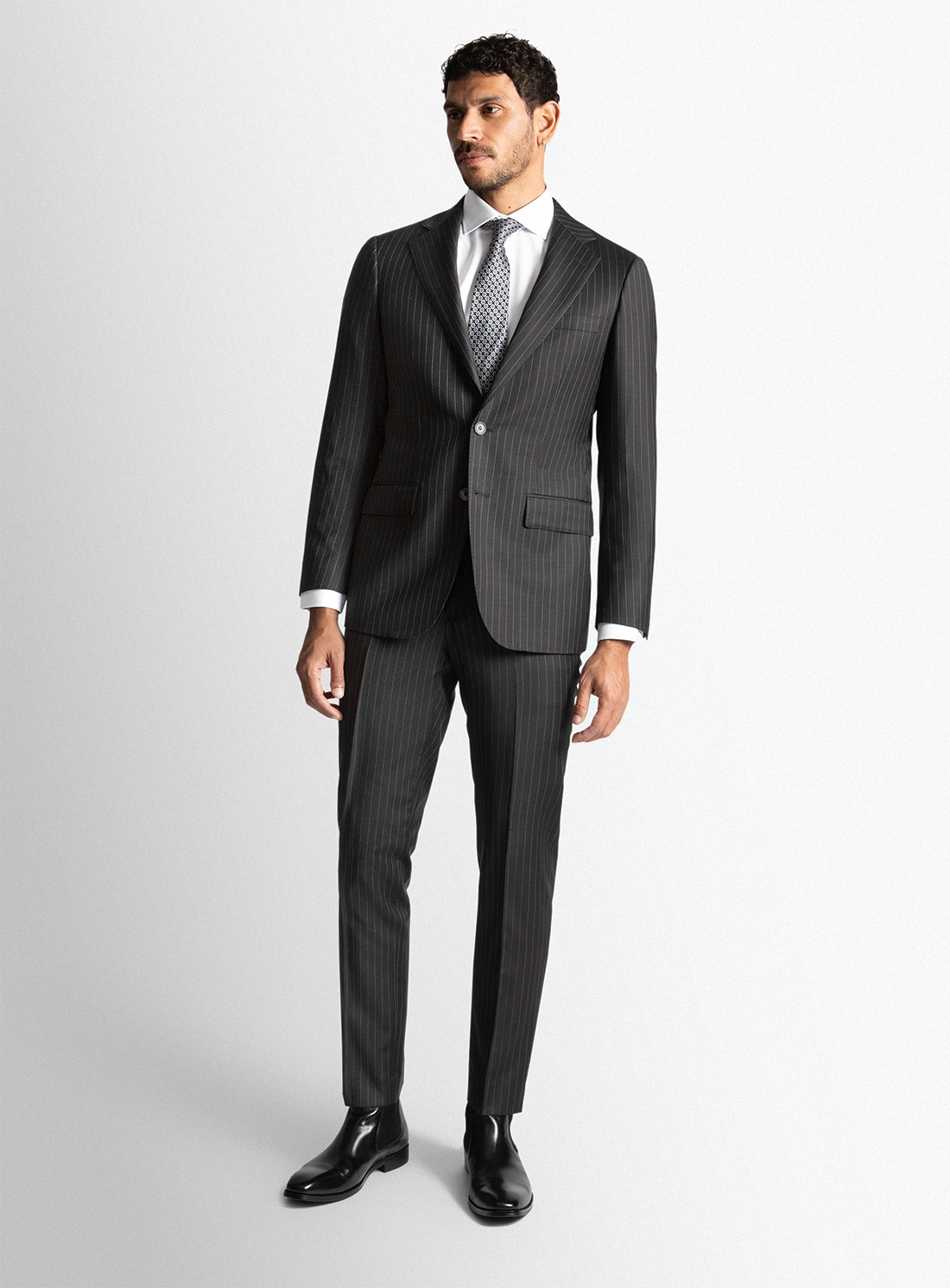 Alfonso pinstripe black suit