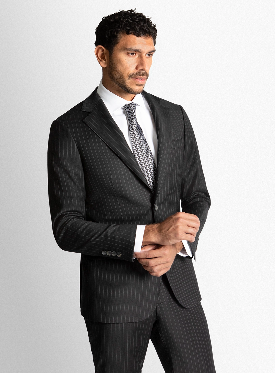 Alfonso pinstripe black suit