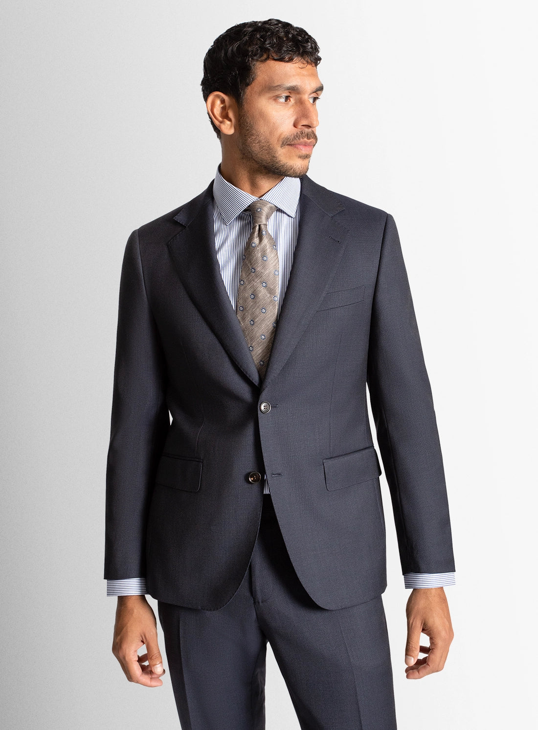 Mens Suit Blue Wool