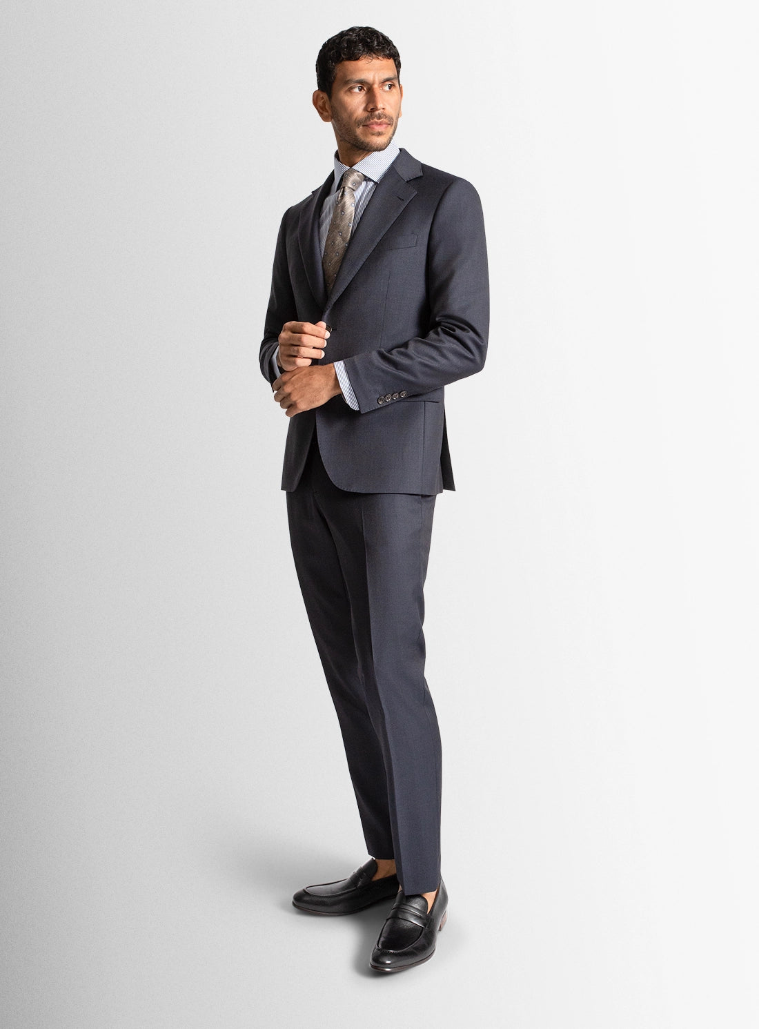 Mens Suit Blue Wool