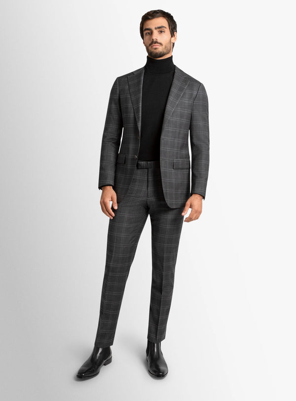 Heras Check Charcoal Suit