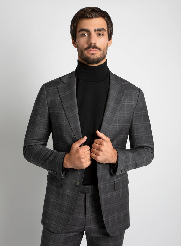 Heras Check Charcoal Suit