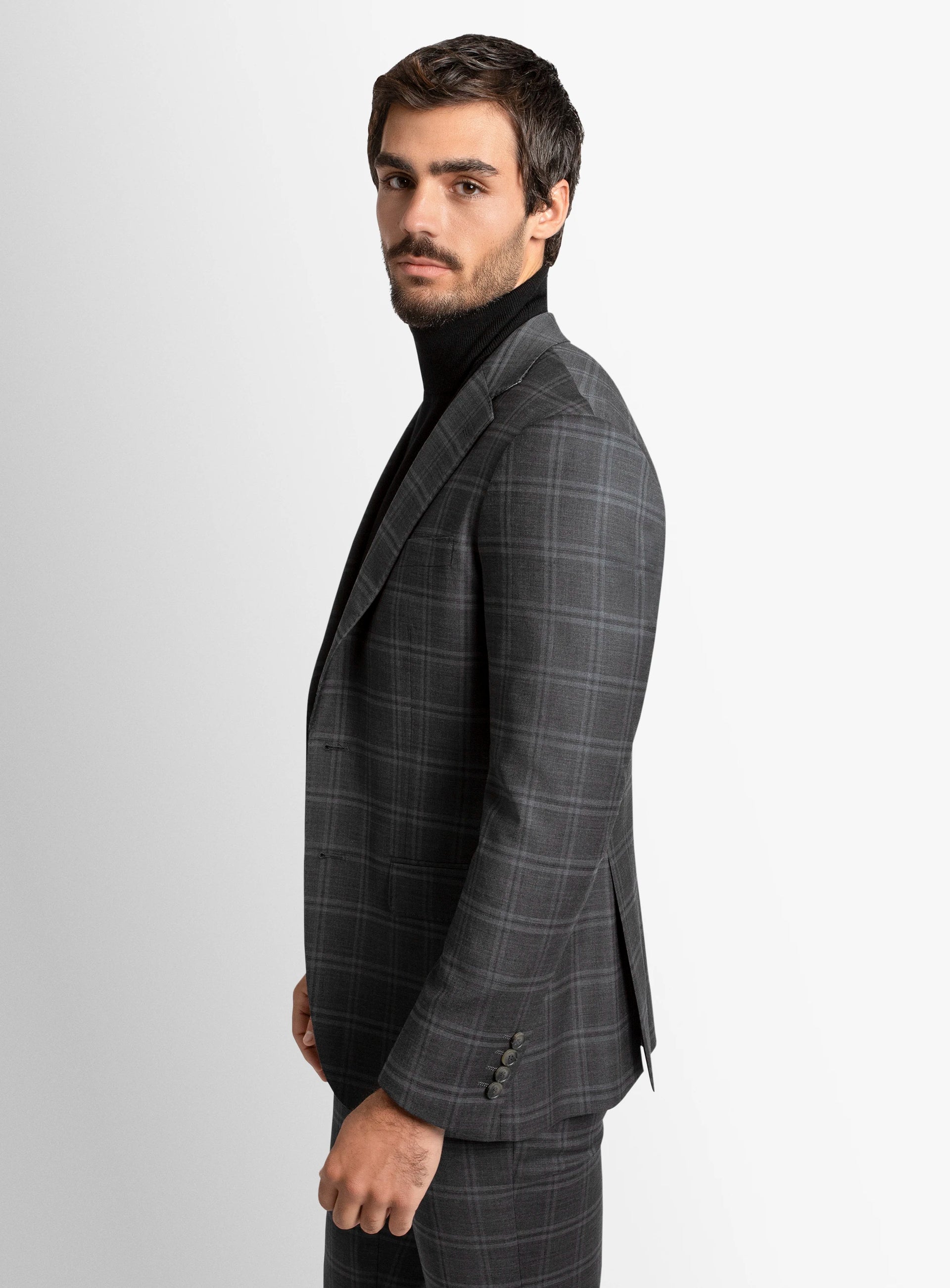 Heras Check Charcoal Suit
