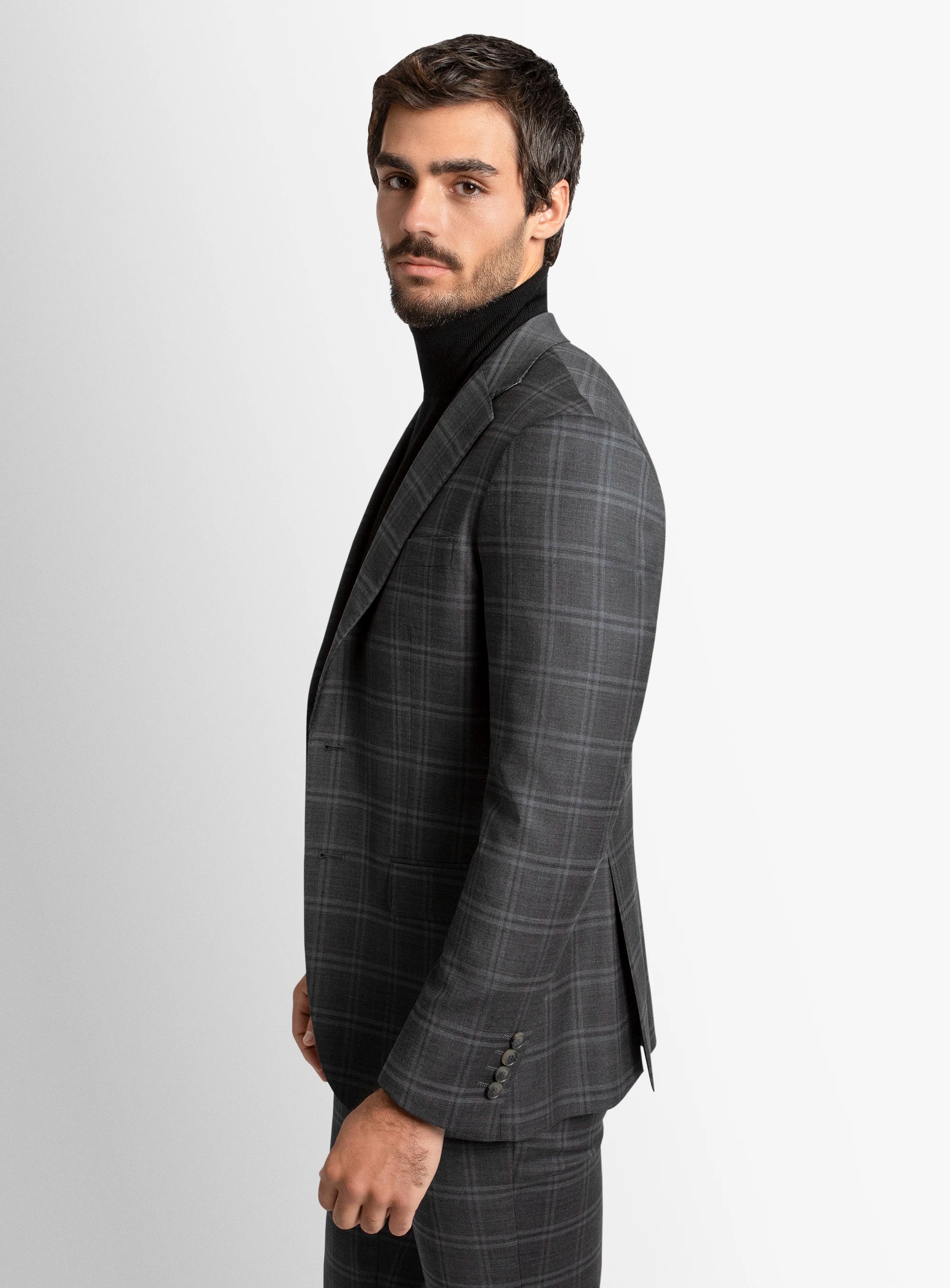 Heras Check Charcoal Suit