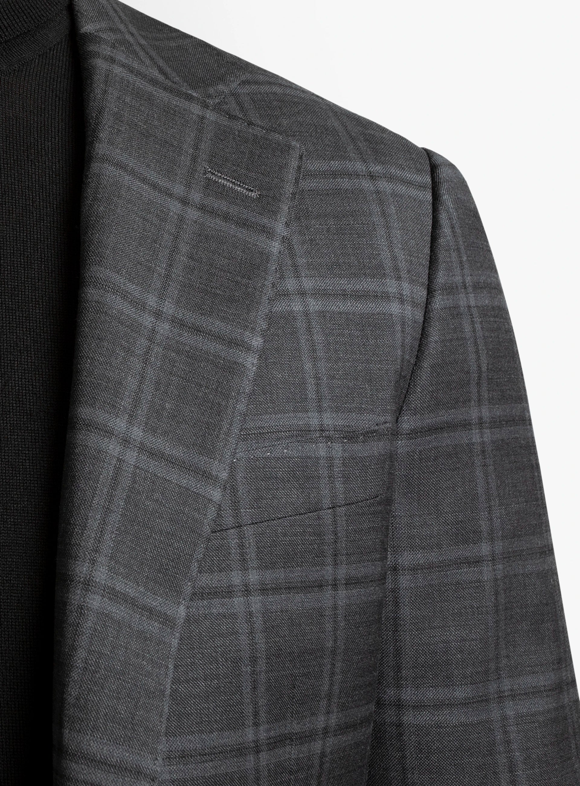 Heras Check Charcoal Suit