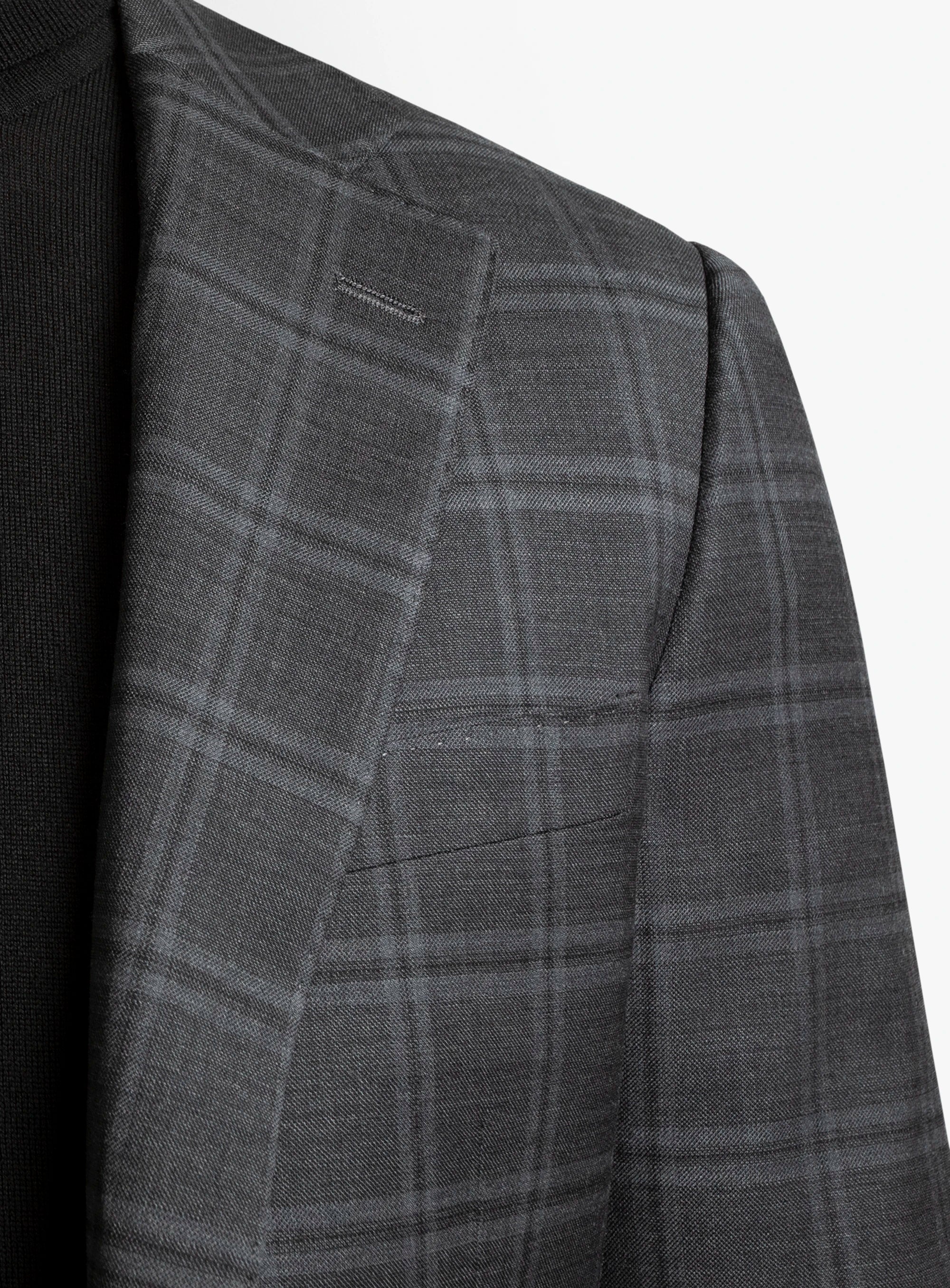 Heras Check Charcoal Suit