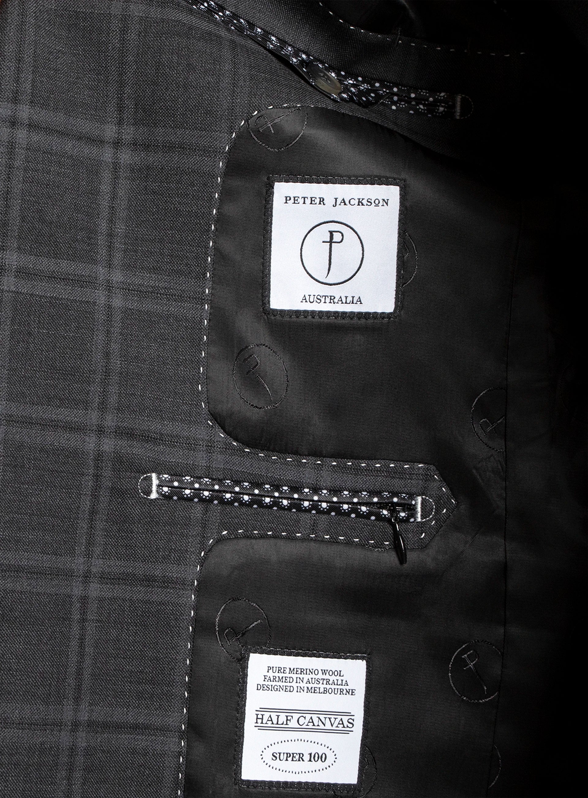 Heras Check Charcoal Suit