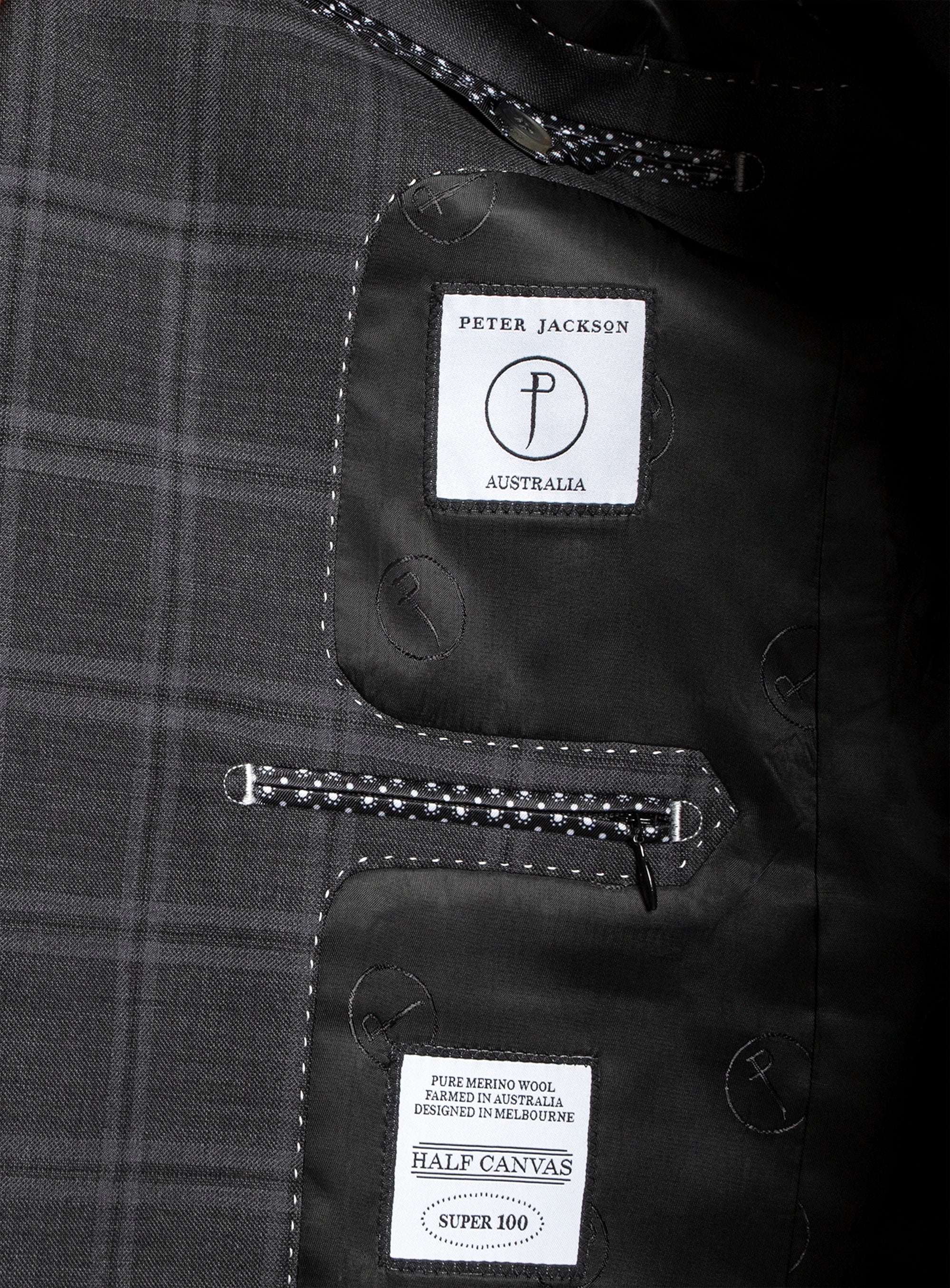 Heras Check Charcoal Suit