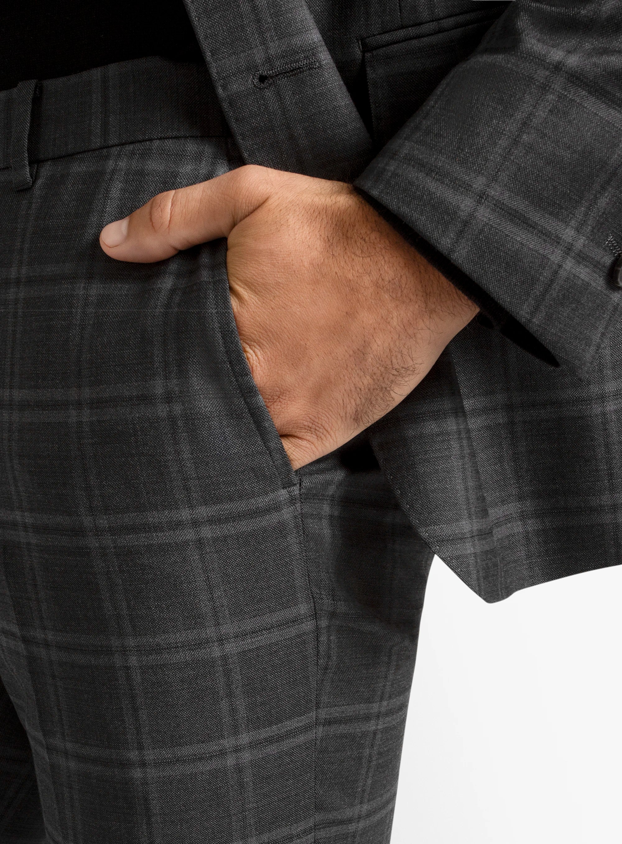 Heras Check Charcoal Suit