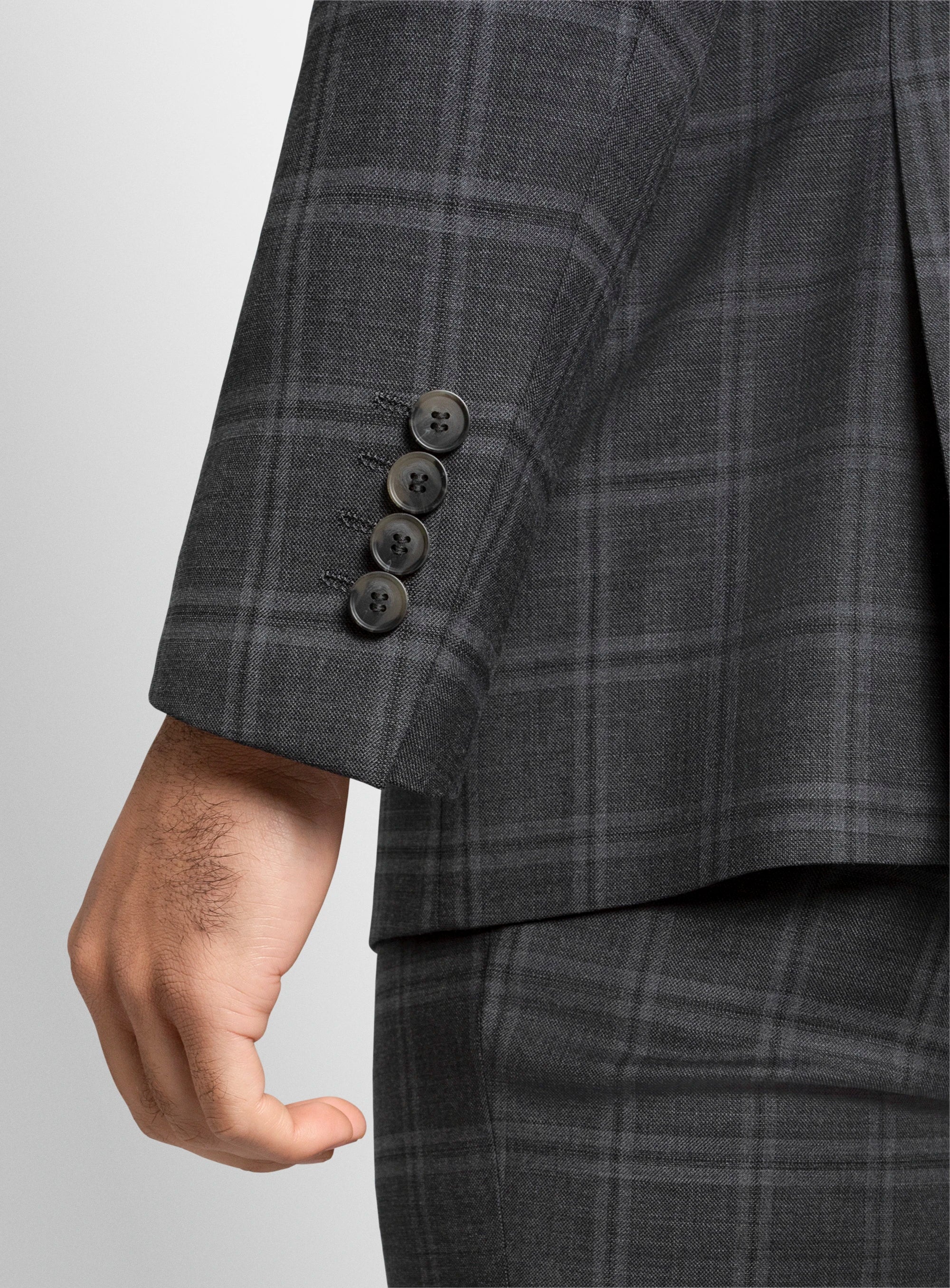 Heras Check Charcoal Suit