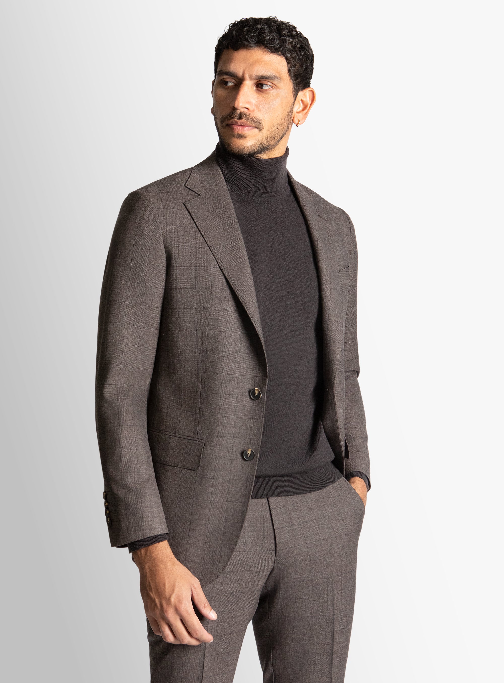 Isaac Chocolate Plaid Suit