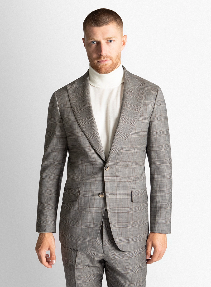 Hector Plaid Chocolate Brown Suit