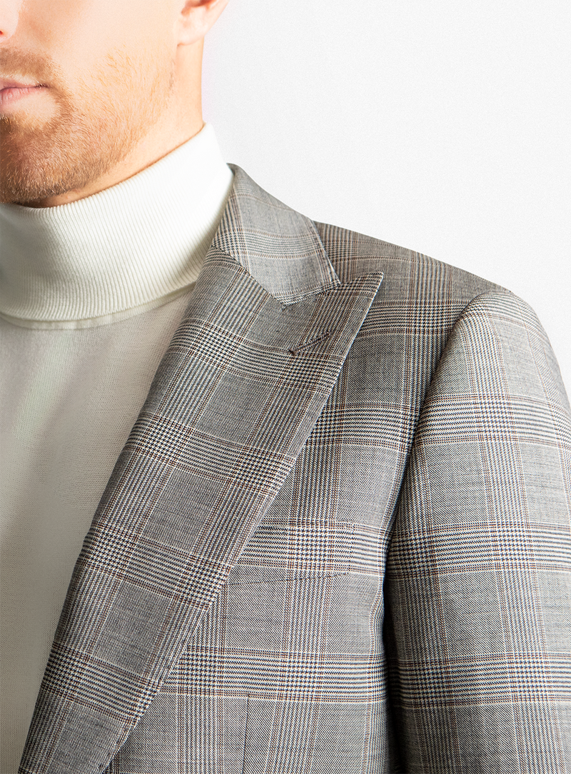 Hector Plaid Chocolate Brown Suit