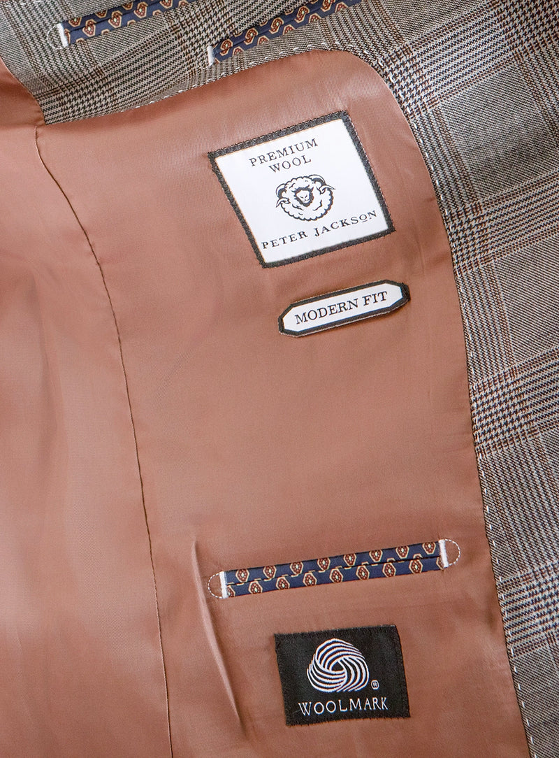 Hector Plaid Chocolate Brown Suit