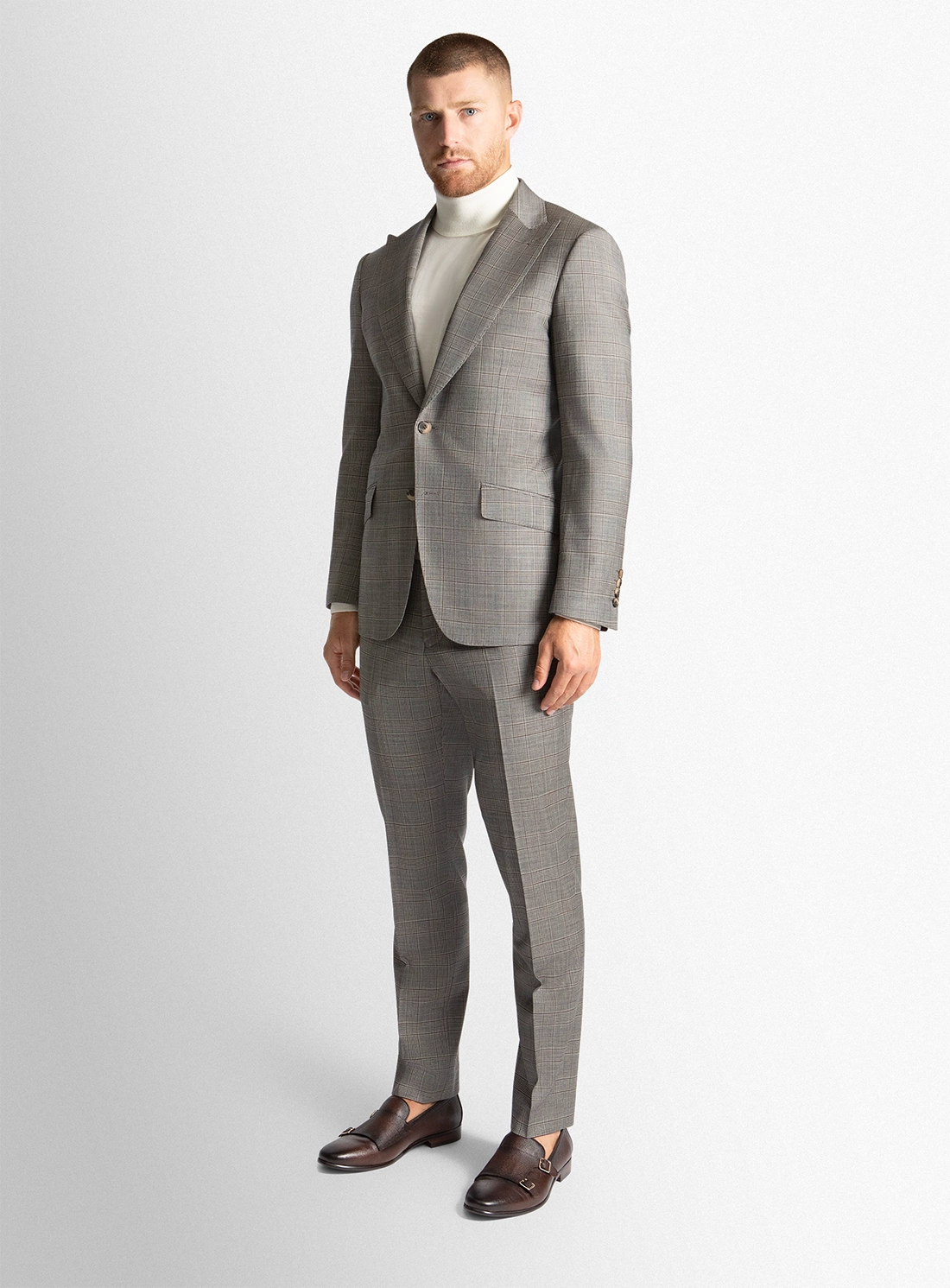 Hector Plaid Chocolate Brown Suit