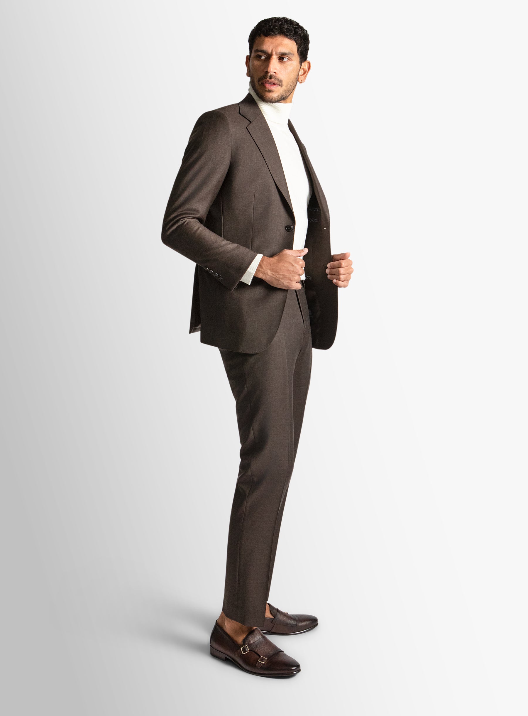 Furio Mouline Chocolate Suit
