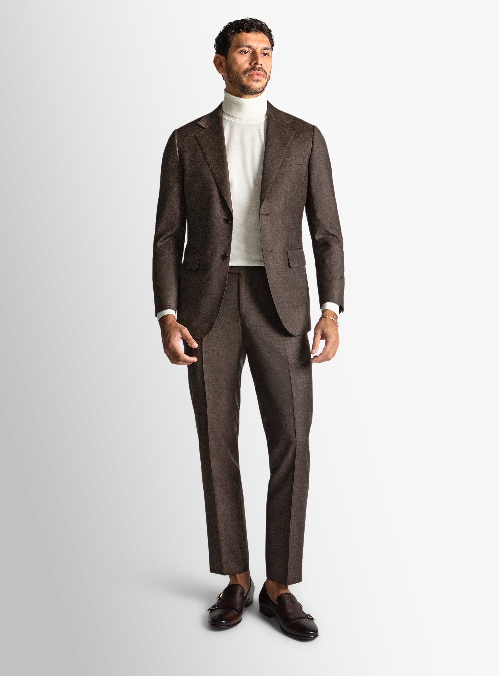 Furio Mouline Chocolate Suit