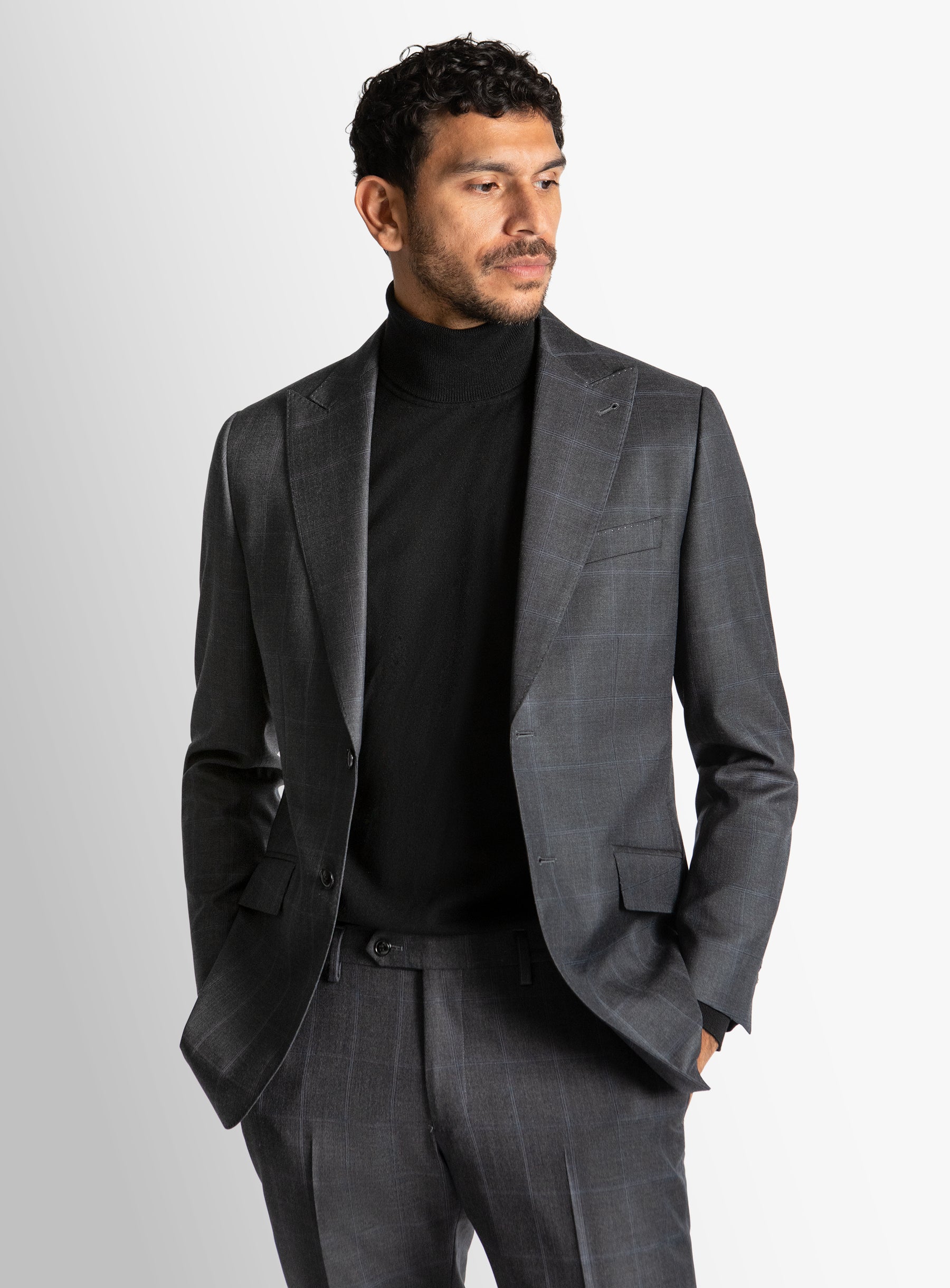 Gabriel Indigo Overcheck Suit