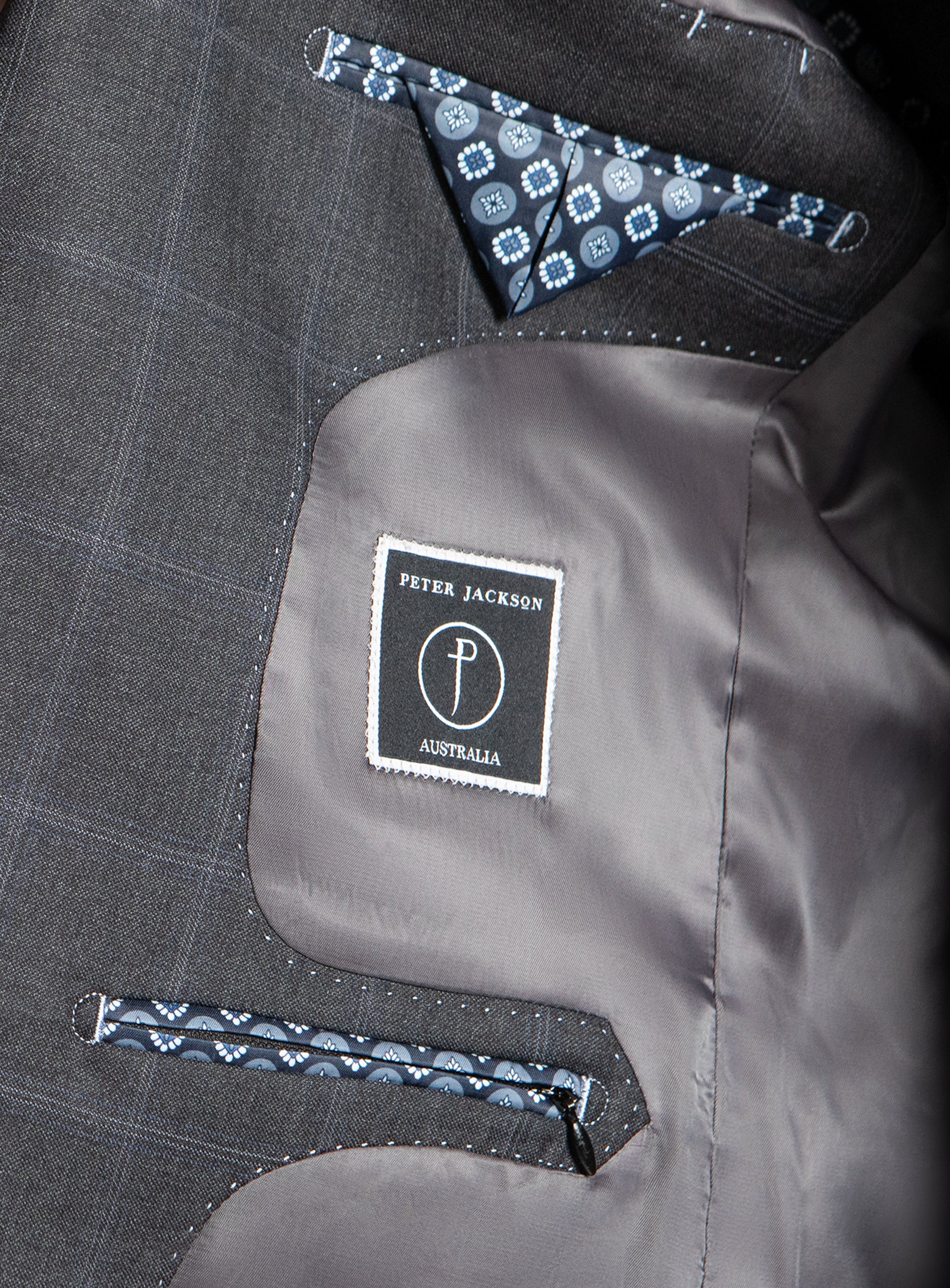 Gabriel Indigo Overcheck Suit