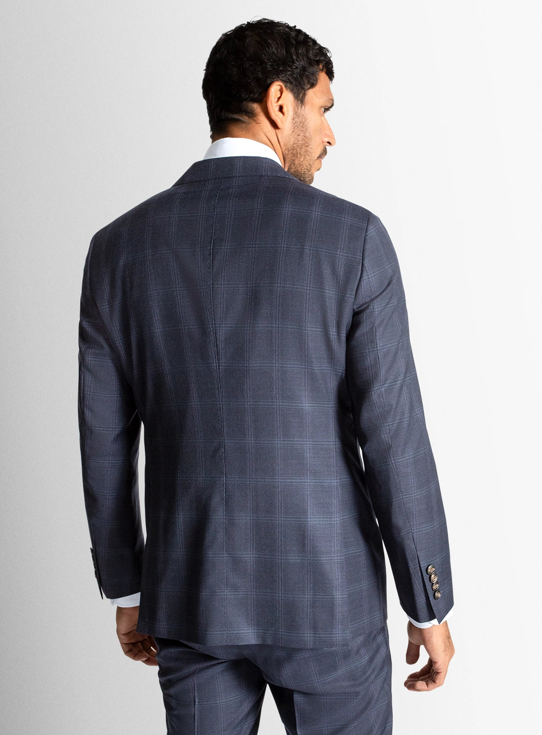 Lorenzo Basketweave Plaid Navy Suit