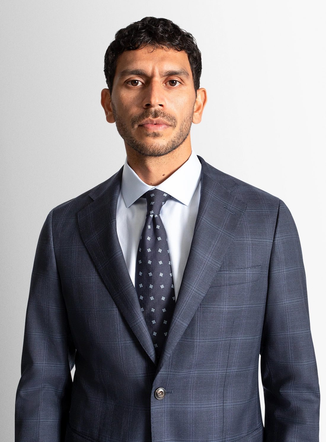 Lorenzo Basketweave Plaid Navy Suit