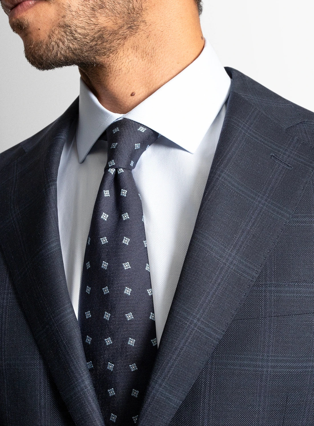 Lorenzo Basketweave Plaid Navy Suit