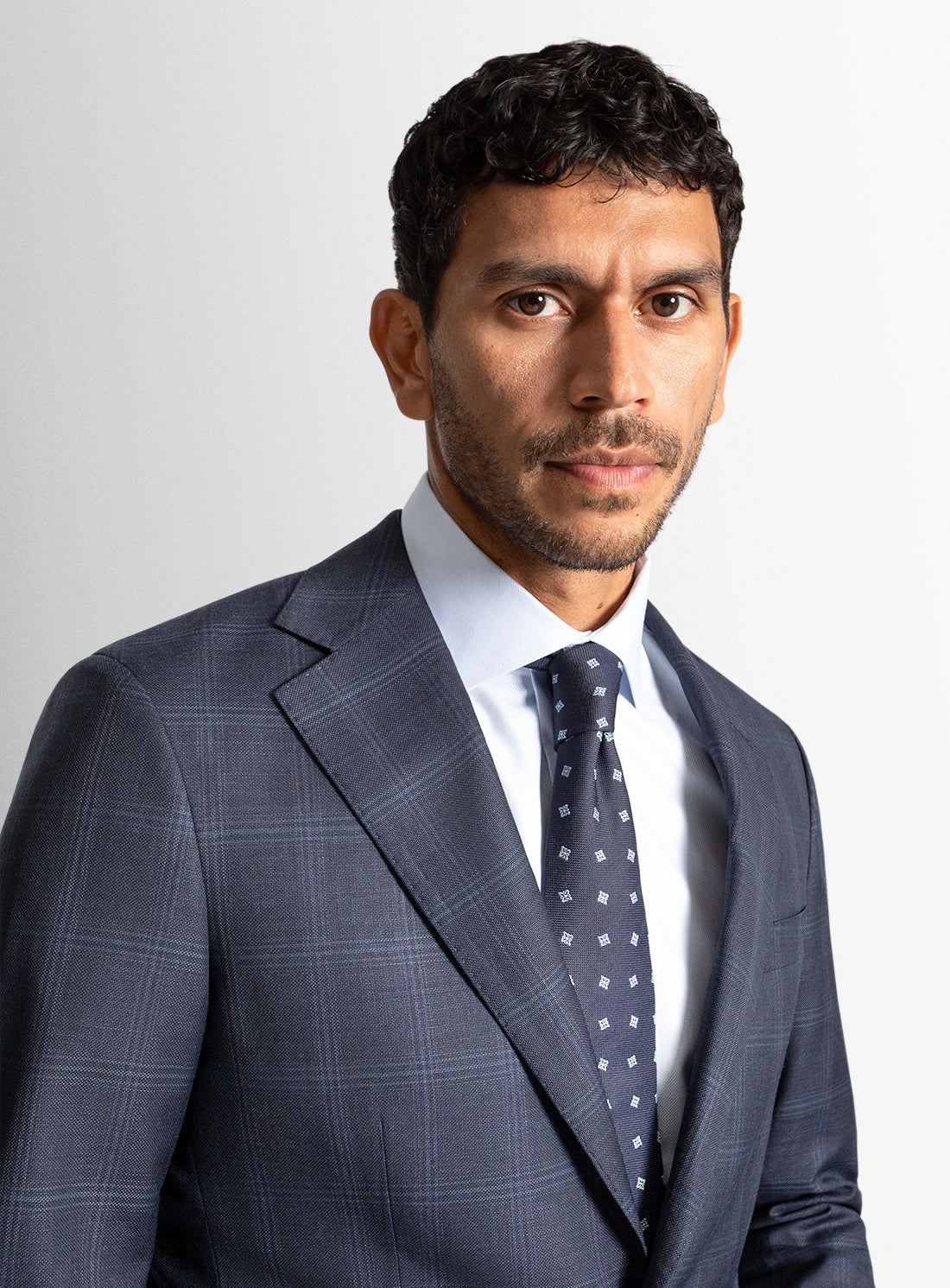 Lorenzo Basketweave Plaid Navy Suit