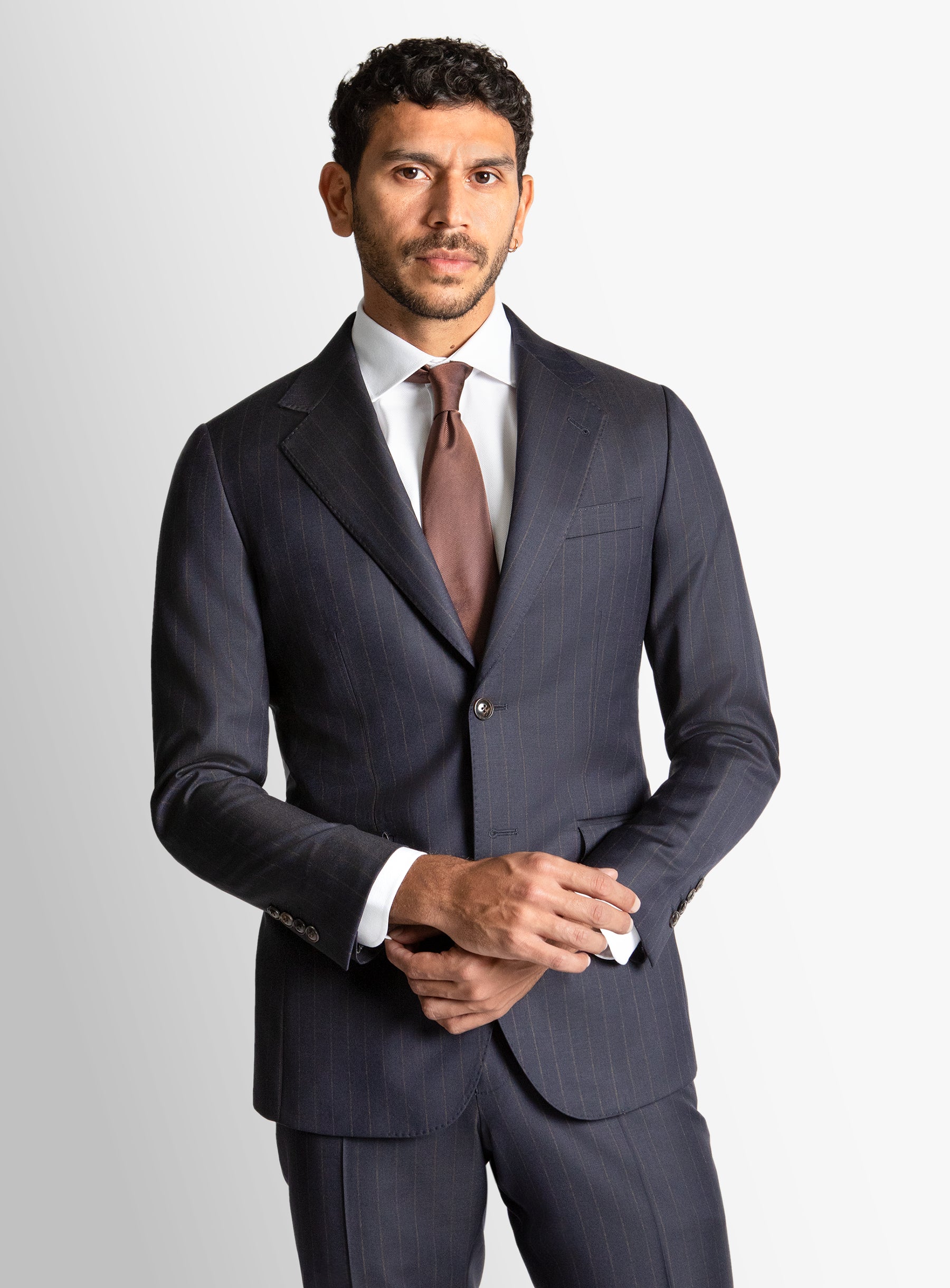 Heras Pinstripe Navy Suit