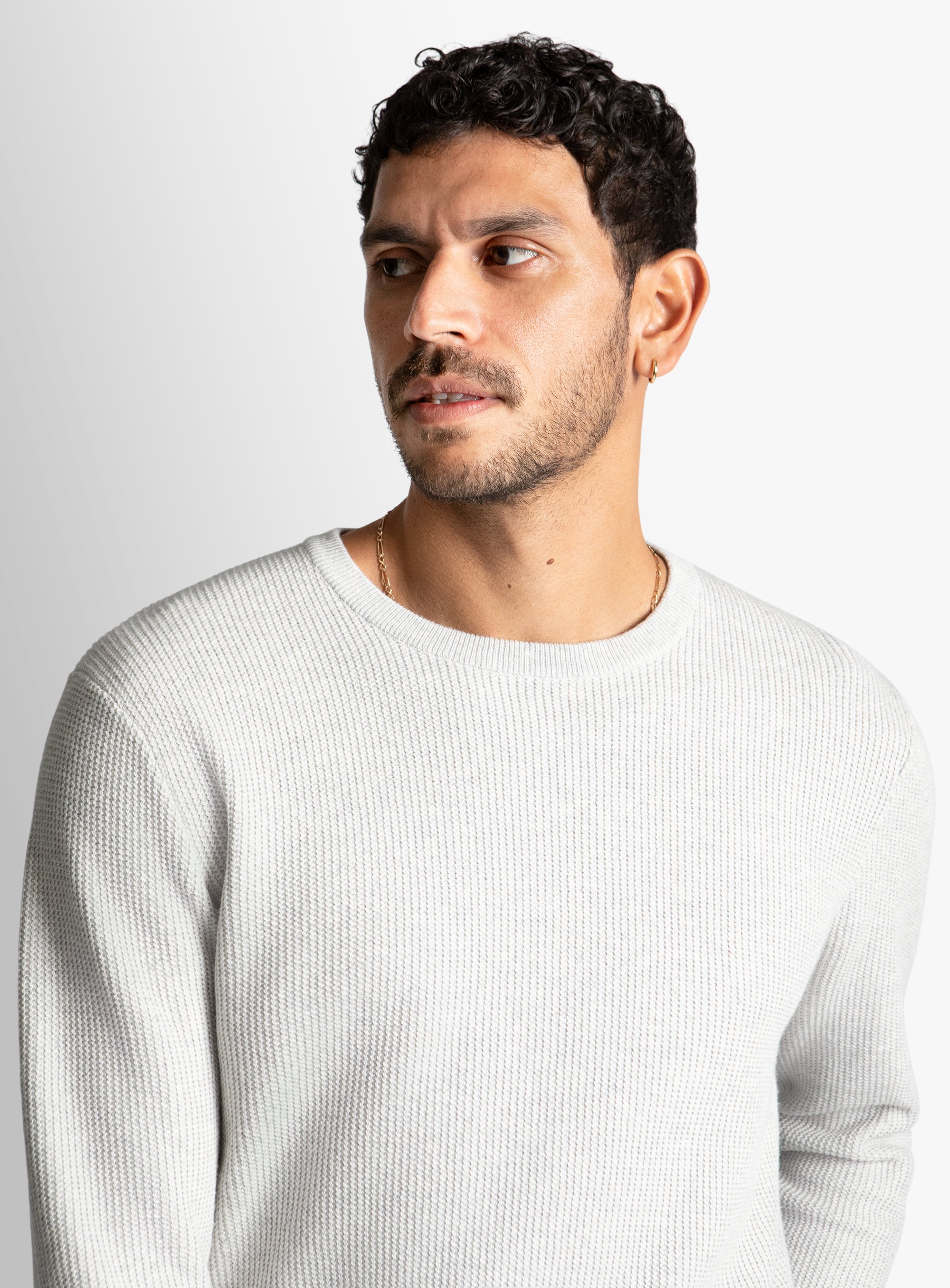 Ash Textured Rib Crew Neck