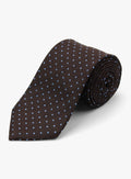 Como Sky Dot Brown Silk Tie