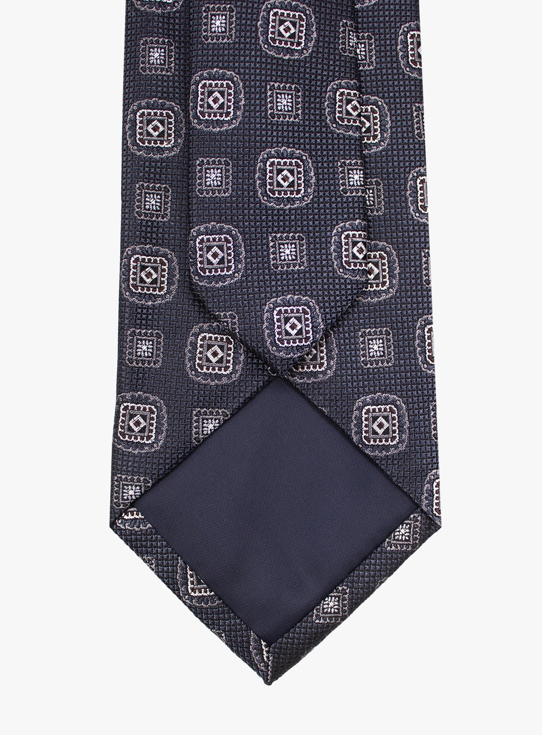 Geometric Grey Silk Tie