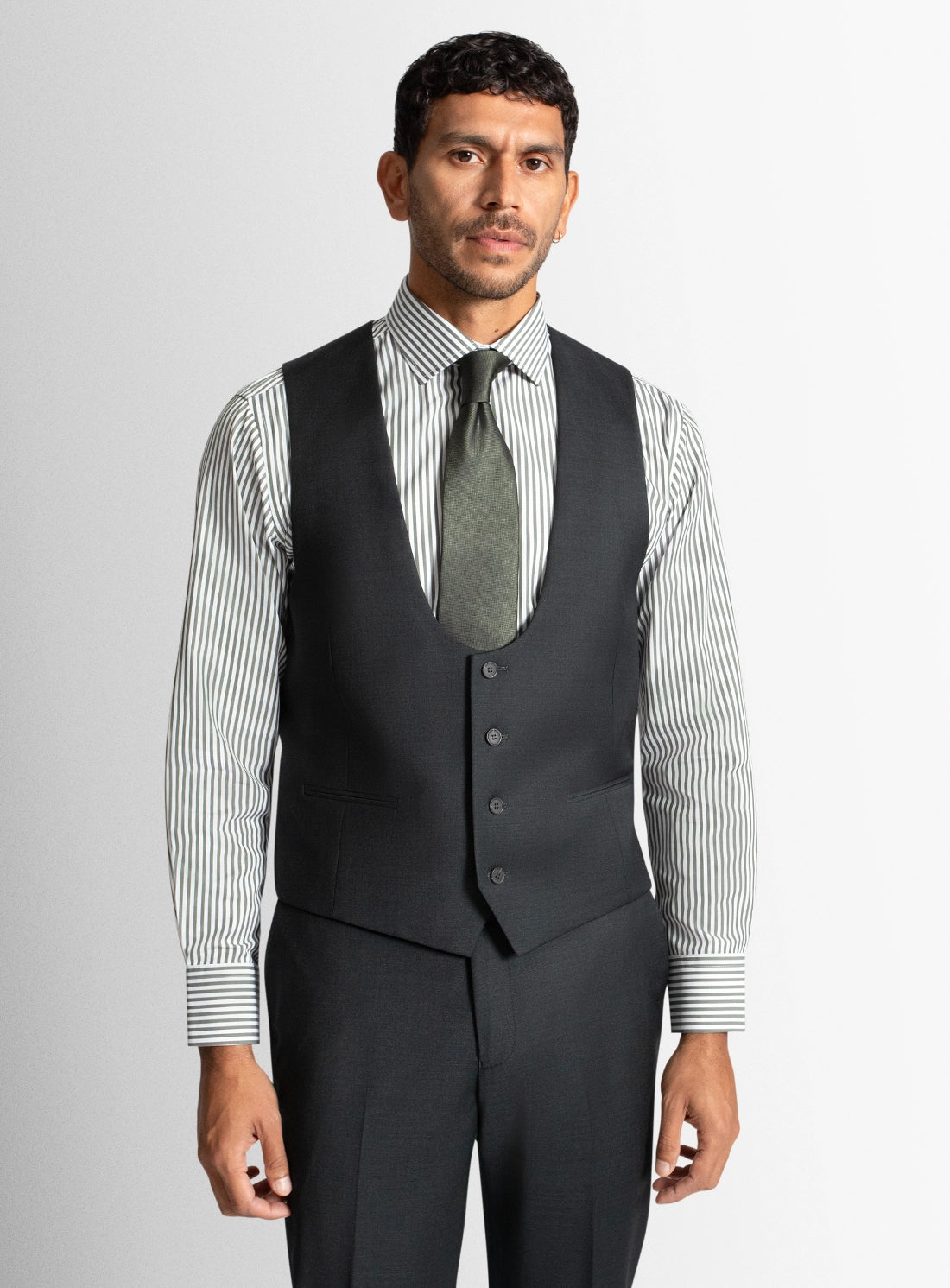 Mens Vest Green wool