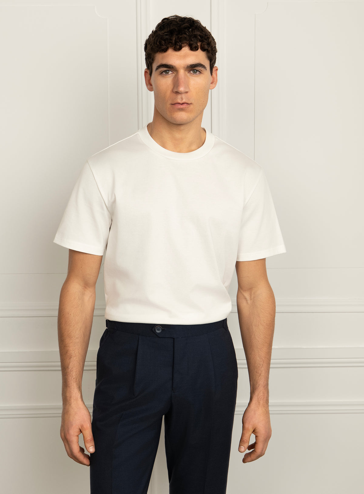 Girolamo Mercerised Cotton White T-Shirt