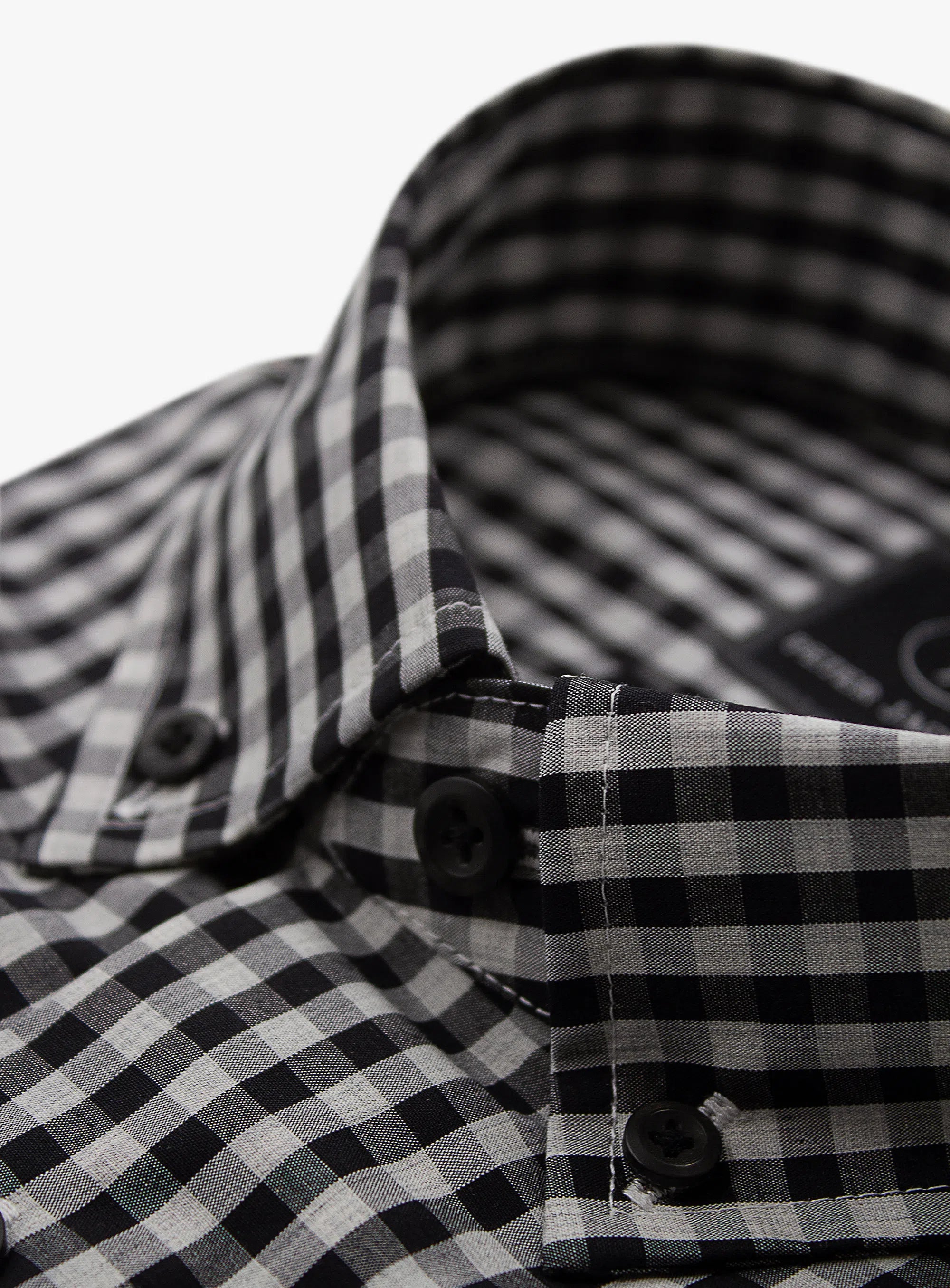 Merano Melange Grey and Black Gingham Shirt