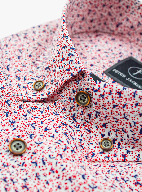 Merano Red Floral Print Shirt