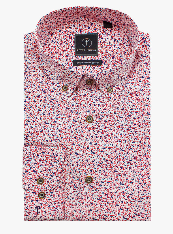 Merano Red Floral Print Shirt